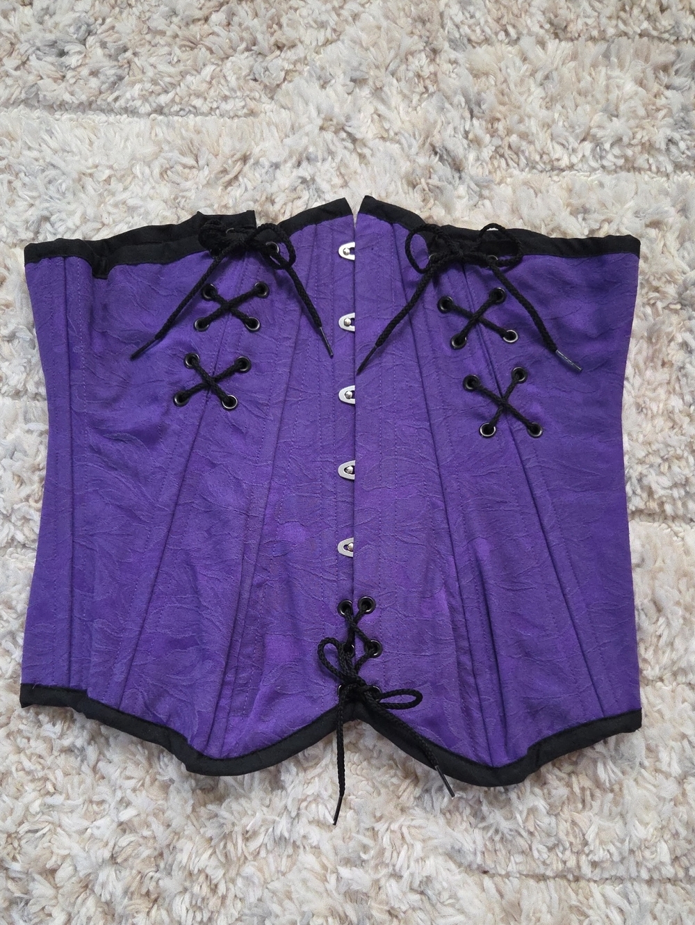 Purple Lace-Up Waist Cincher Corset